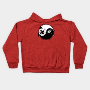 Yin yang cat and dog Kids Hoodie